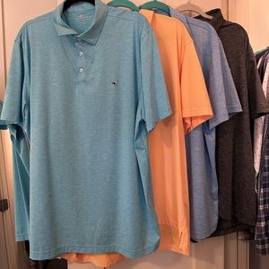 Lot of 4 Vineyard Vines Performance Polos, Size Men’s XL.